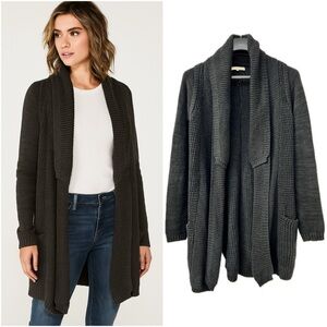 MONK & LOU | Oversized Cozy Cotton Black Knit Cardigan